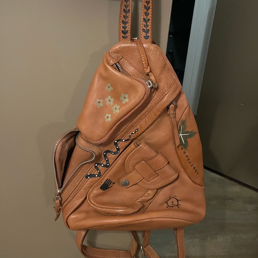 Tan Leather Women's Backpack